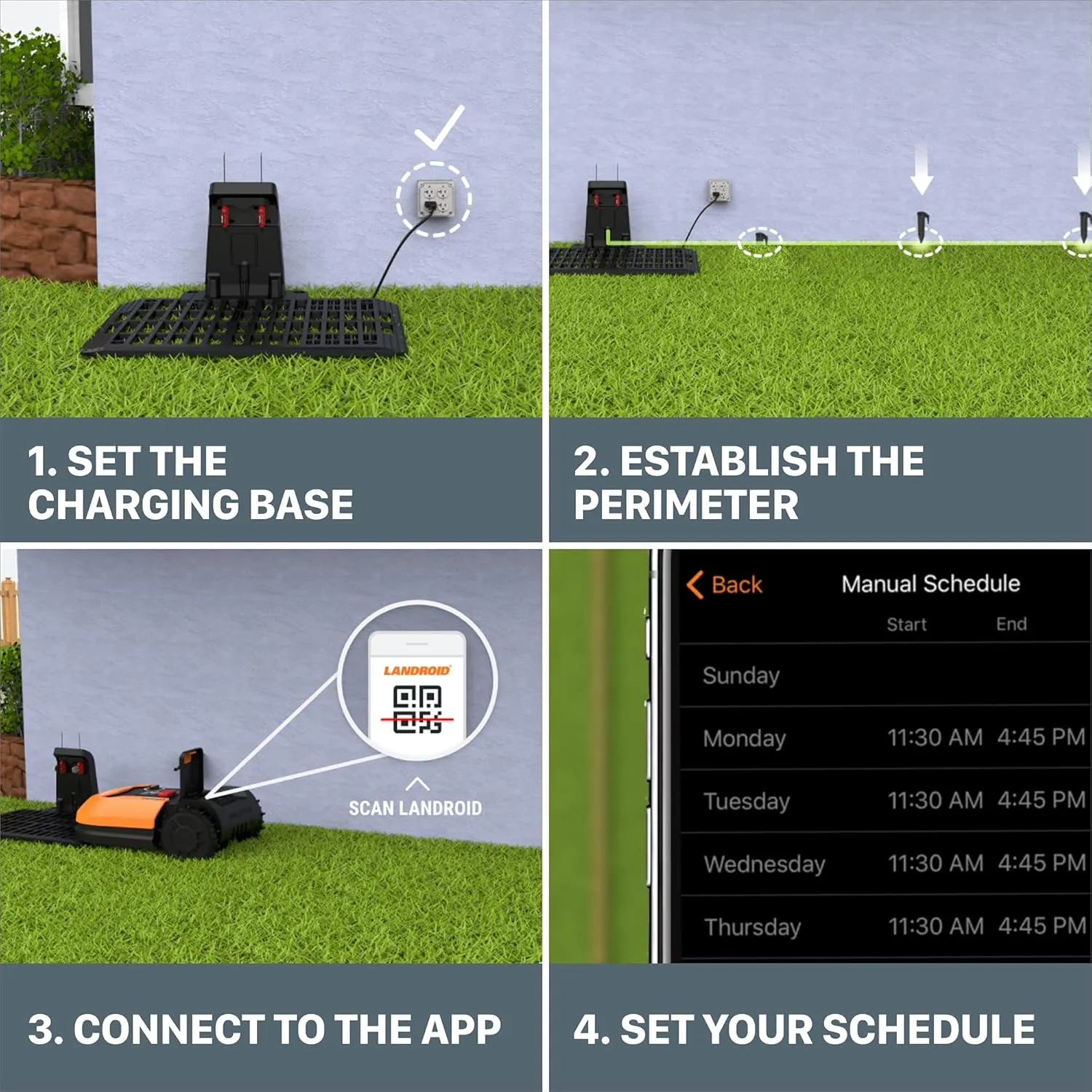 Worx Landroid L 20V 5.0Ah Robotic Lawn Mower 1/2 Acre / 21,780 Sq Ft. Power Share - WR155 (Battery & Charger Included)