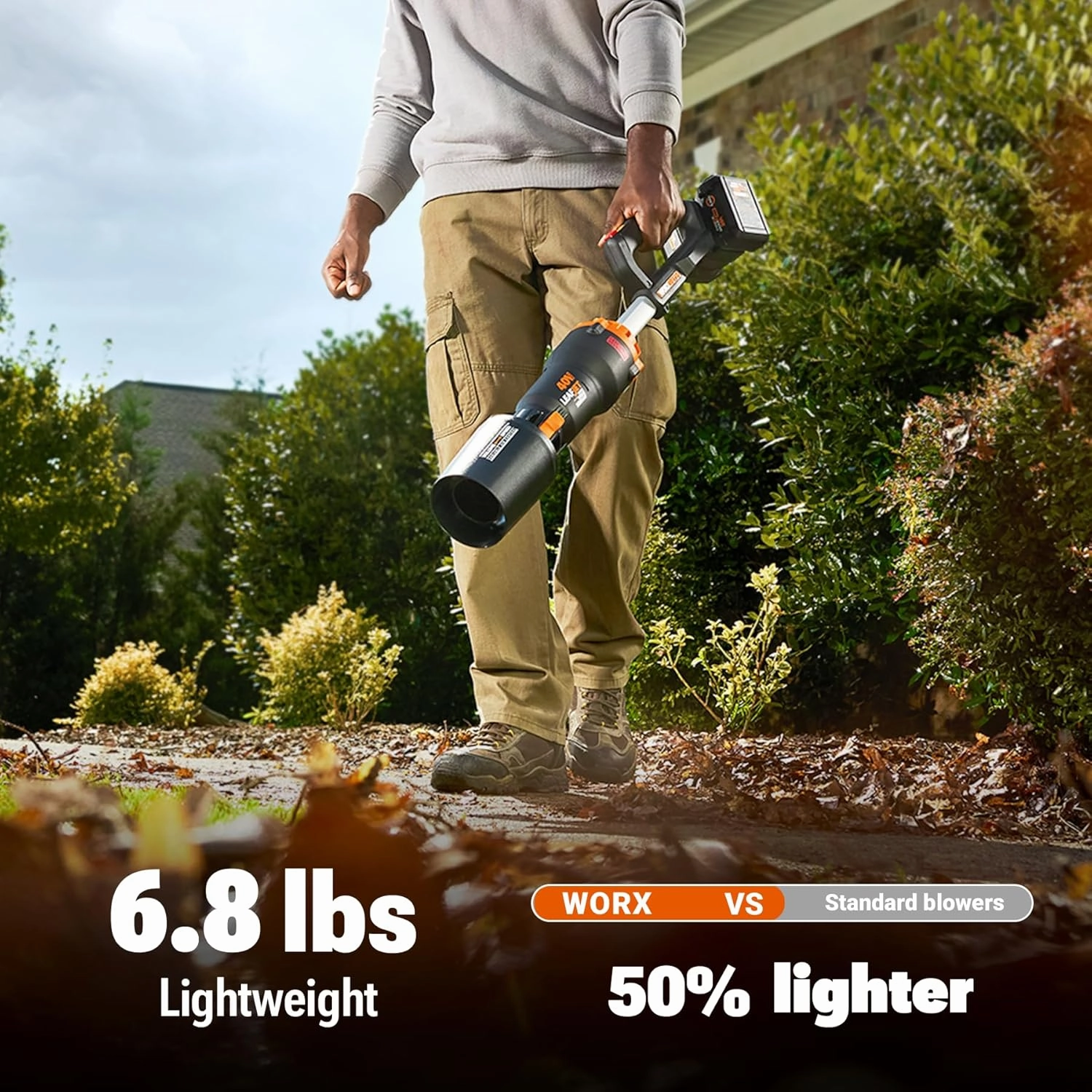 WORX Nitro 40V WG585 Leaf Blower Cordless with Battery & Charger, PowerShare, Blowers for Lawn Care Up to 165 MPH 620 CFM, Lightweight with High-Power Turbine Fan and Brushless Motor