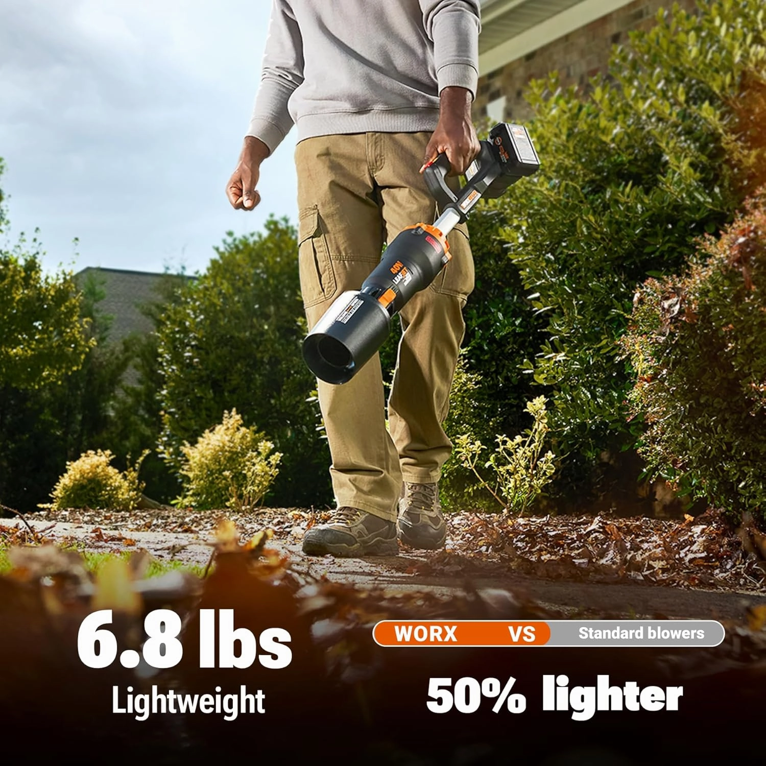 WORX Nitro 40V WG585 Leaf Blower Cordless with Battery & Charger, PowerShare, Blowers for Lawn Care Up to 165 MPH 620 CFM, Lightweight with High-Power Turbine Fan and Brushless Motor