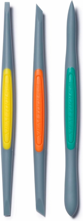 Xiem Clay Finishing Tools - 3pcs Set, Small, Strong & Firm Silicone for Sculpting and Detailing