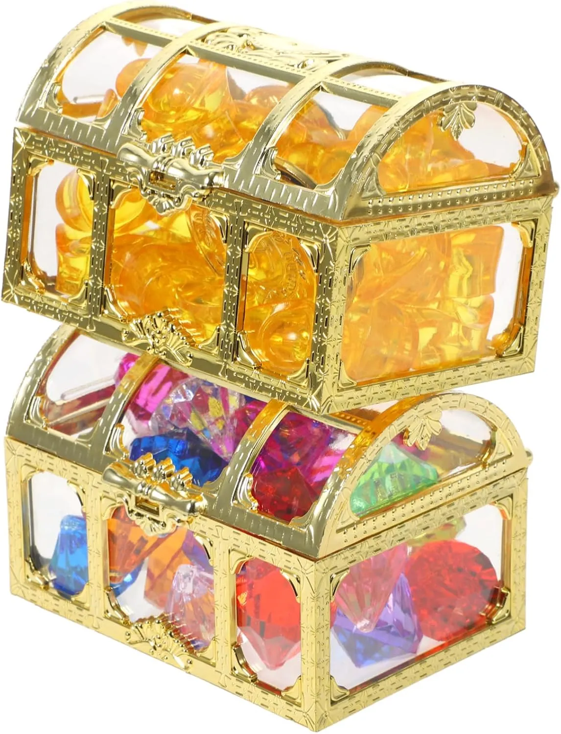 Yardwe 1Set Diving Gem Pool Set with Treasure Chest Bright Diamonds Coins for Pirate Games Bath Fun and Summer Pool Parties