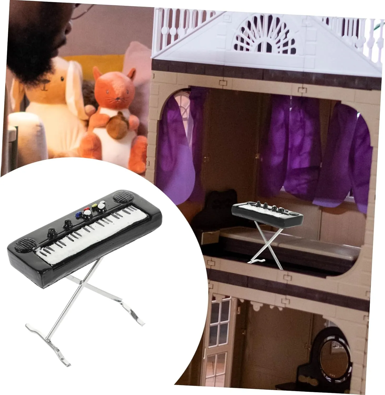 Yardwe 5pcs Miniature Electronic Organ Model Kit DIY Mini Piano Toy for Decor Musically Mini Instruments for Dollhouse