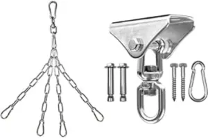 Yes4All 150LB Capacity Punching Bag Hanger, Stainless Steel Swivel Chain   1000LB Capacity 360° Stainless Steel Heavy Duty Bag Hanger