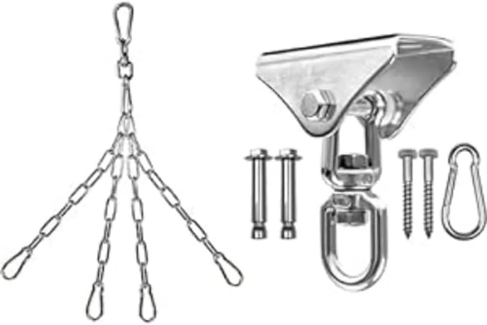 Yes4All 150LB Capacity Punching Bag Hanger, Stainless Steel Swivel Chain   1000LB Capacity 360° Stainless Steel Heavy Duty Bag Hanger
