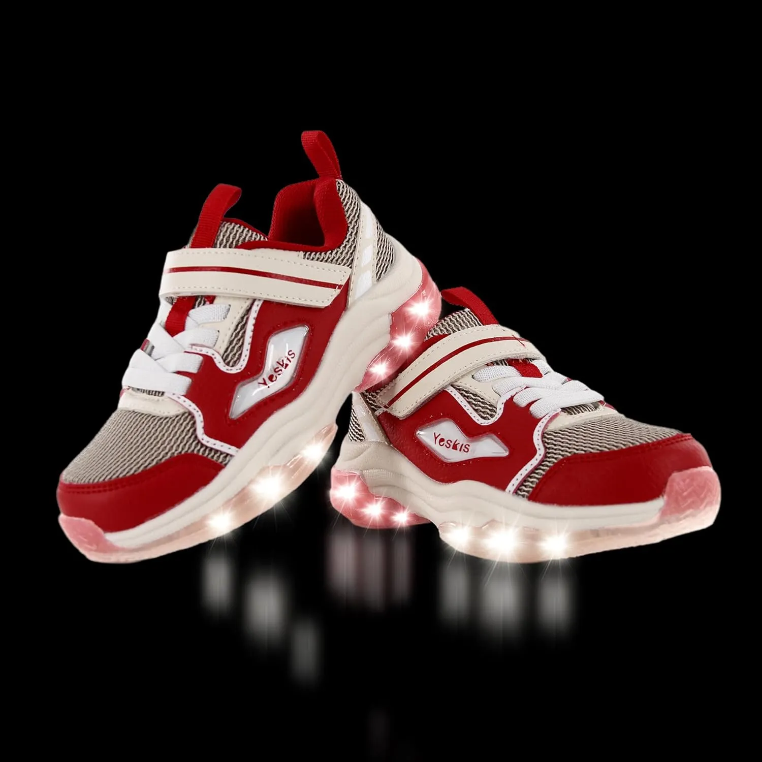 YESKIS Kids Boys Girls Light Up Shoes Lightweight Mesh Breathable Led Flashing FutuVibe Running Sneakers for Little Kid and Big Kid