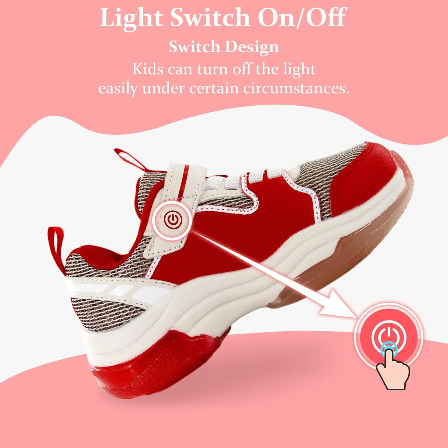 YESKIS Kids Boys Girls Light Up Shoes Lightweight Mesh Breathable Led Flashing FutuVibe Running Sneakers for Little Kid and Big Kid