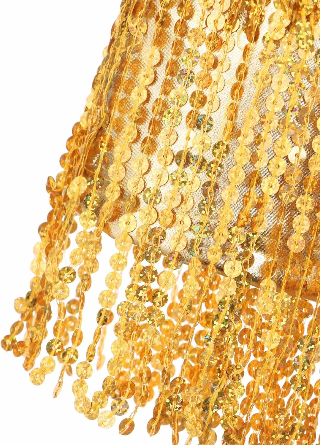 YiZYiF Women's Sequin Tassel Tiered Latin Dance Practice Skirt Tango Ballroom Samba Salsa Dancewear
