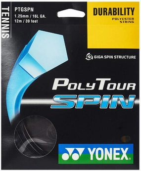 Yonex Poly Tour Spin (16L-1.25mm) String Set (Black)