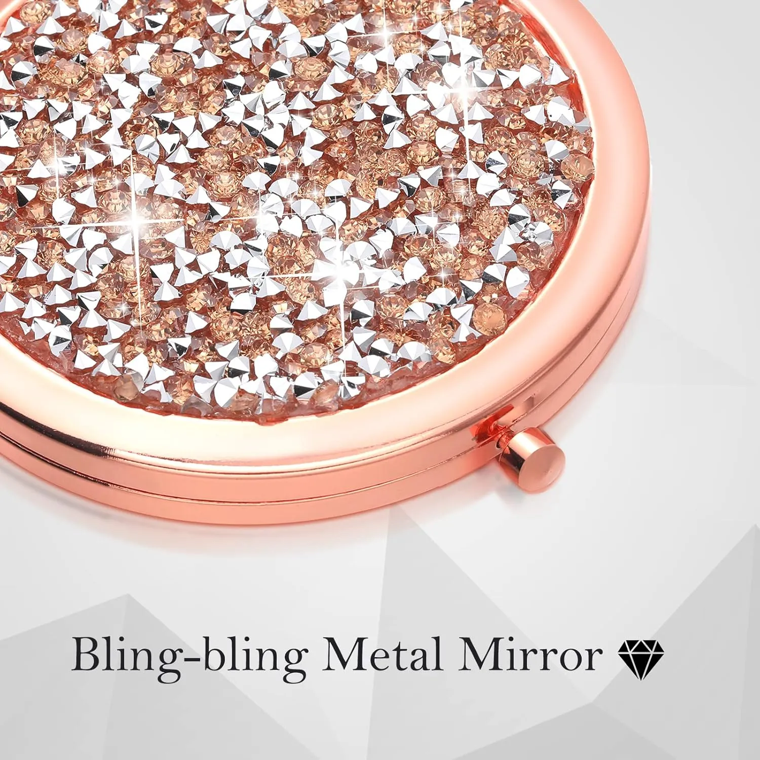Yulejo 6 Pieces Compact Makeup Mirror Mini Portable Magnifying Cosmetic Mirror for Travel Pocket Purse 2.75 Inch Round Folding Small Gift for Women Mom Bridesmaid Appreciation Wedding (Rose Gold)