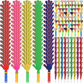 Yunsailing 224 Pcs Cinco De Mayo Party Noise Makers Bulk Include Hand Clapper Noisemaker for Sporting Events Glitter Fringed Blowout Musical Plastic Blower for Kids Adult Birthday Carnival Decoration