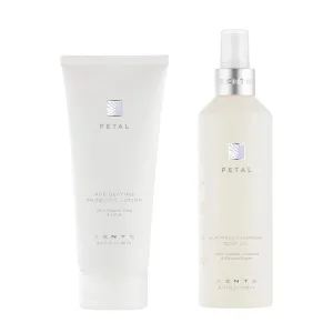 Zents Body Lotion and Cashmere Oil Set (Petal), Anti-Aging Probiotic Lotion, Soften and Moisturize Skin with Organic Coconut Oil, Moisturize and Nourish Dry Skin, Powerful Healing Duo