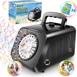 Zerhunt Automatic Bubble Machine for Parties: Portable & Dual-Speed Mode Bubble Maker - 20000  Bubbles Per Min for Weddings Birthday Outdoor Fun - Toddlers Kids Durable Bubble Toys