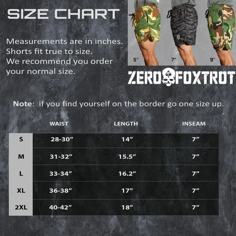 Zero Foxtrot Mens Athletic Zero Shorts, Gym, Workout, Running, or Casual - 7 Inch Inseam