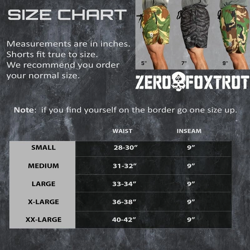 Zero Foxtrot Mens Athletic Zero Shorts, Gym, Workout, Running, or Casual - 9 Inch Inseam