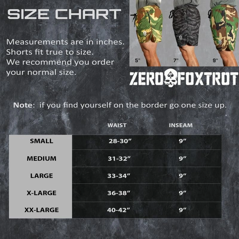 Zero Foxtrot Mens Athletic Zero Shorts, Gym, Workout, Running, or Casual - 9 Inch Inseam