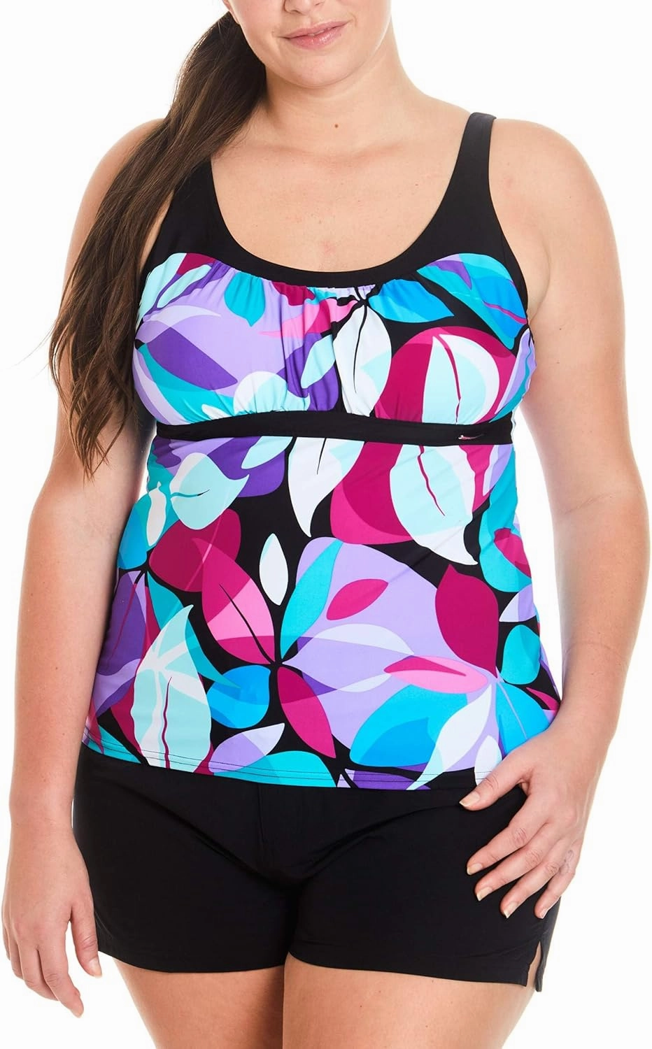 ZeroXposur Womens Tankini Bathing Suits Set with Solid Board Short – Modest Swimsuits for Women