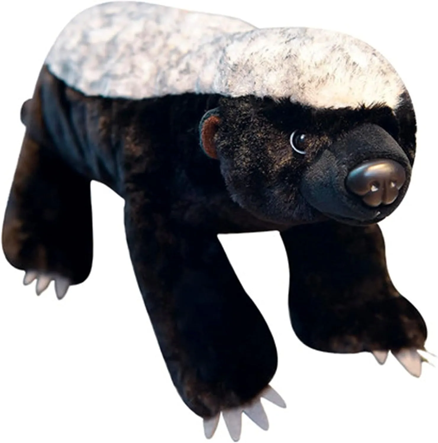 ZHONGXIN MADE Simulation Honey Badger Plush Toy - Black 20'' Realistic Wild African Badger Stuffed Animal Toys, Lifelike Standing Wild Animals Plush Toy Collection Gifts for Kids (20 inch)